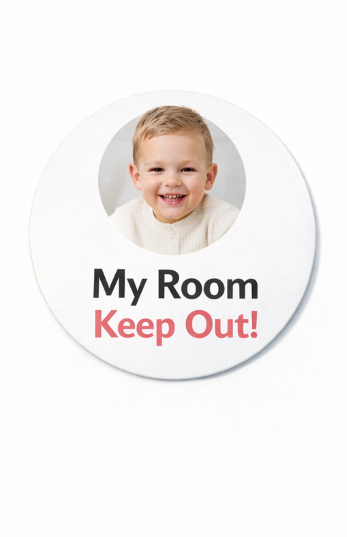 Personalised My Room Door Sign 140mm Round