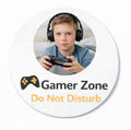 Personalised Gamer zone Door Sign 140mm Round