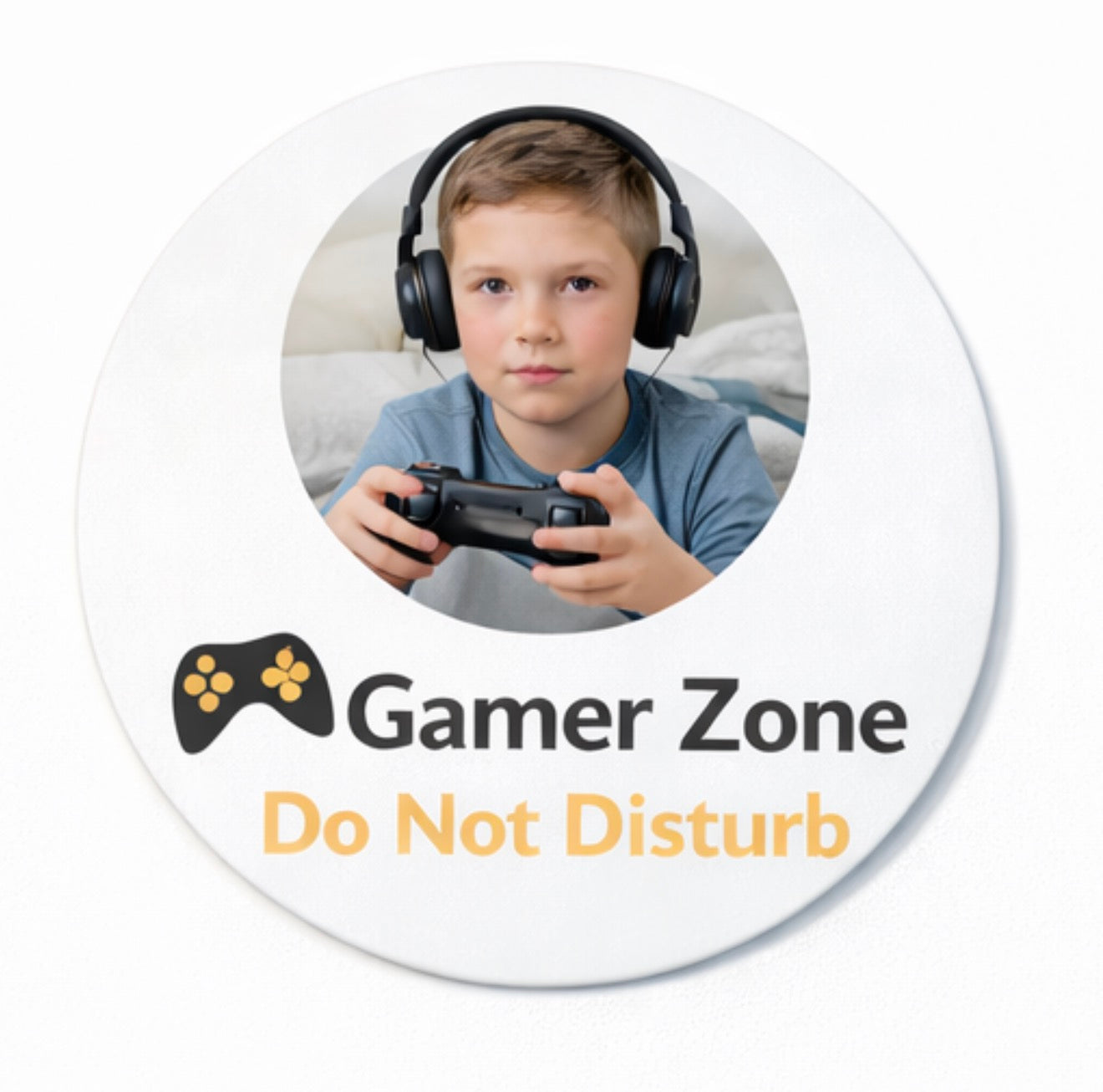 Personalised Gamer zone Door Sign 140mm Round