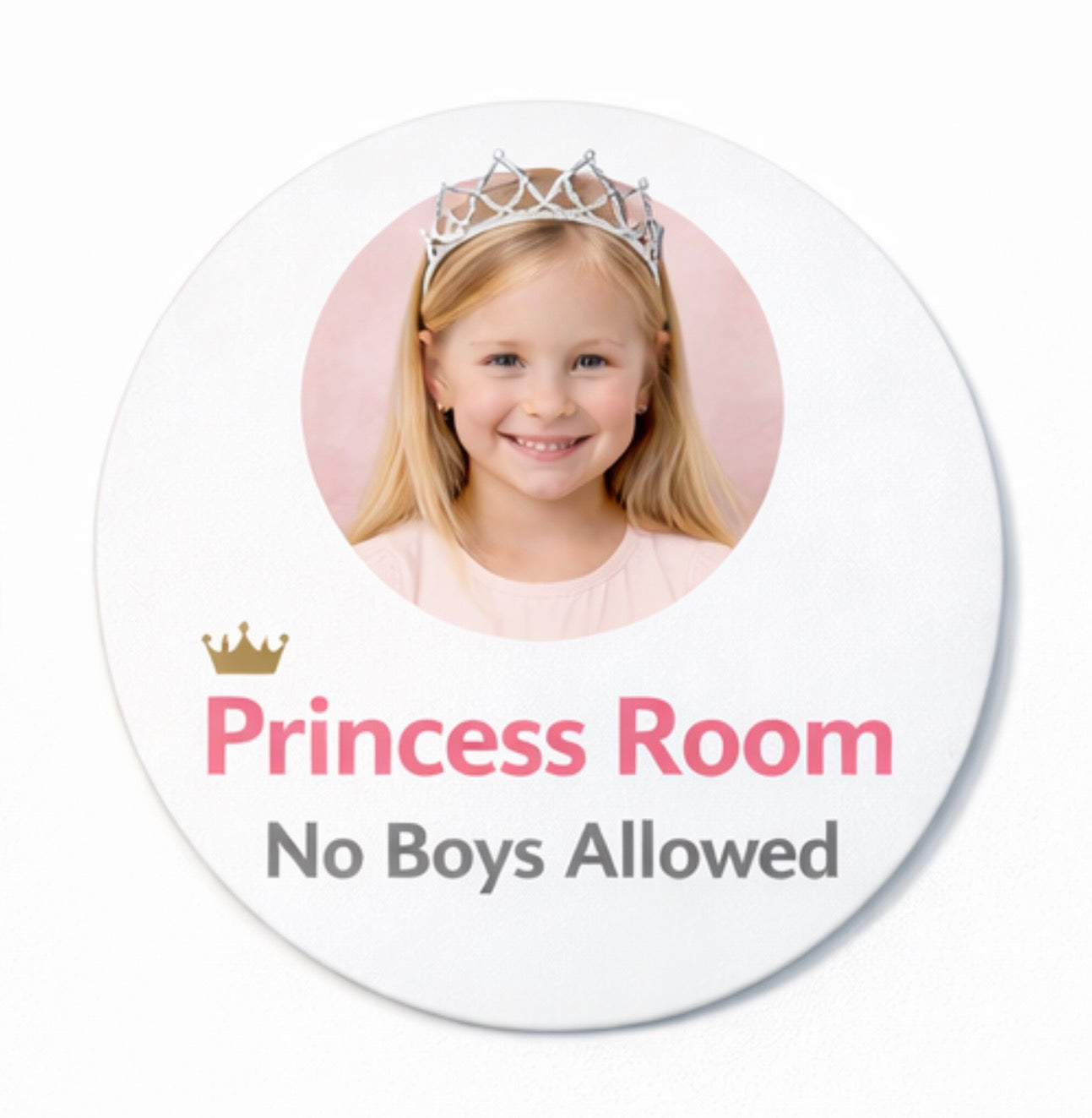 Personalised Princess room Door Sign 140mm Round