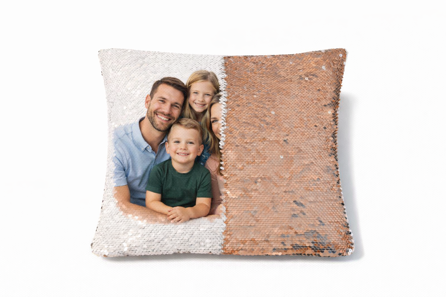 Personalised Cushion Cover - Sequins - CHAMPAGNE GOLD - Square - 40cm