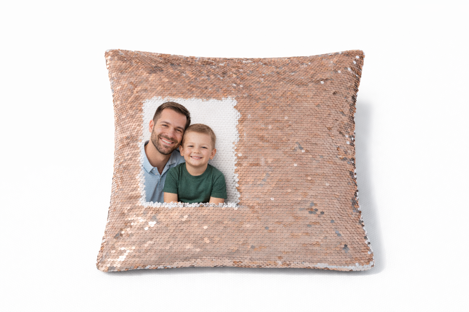 Personalised Cushion Cover - Sequins - CHAMPAGNE GOLD - Square - 40cm