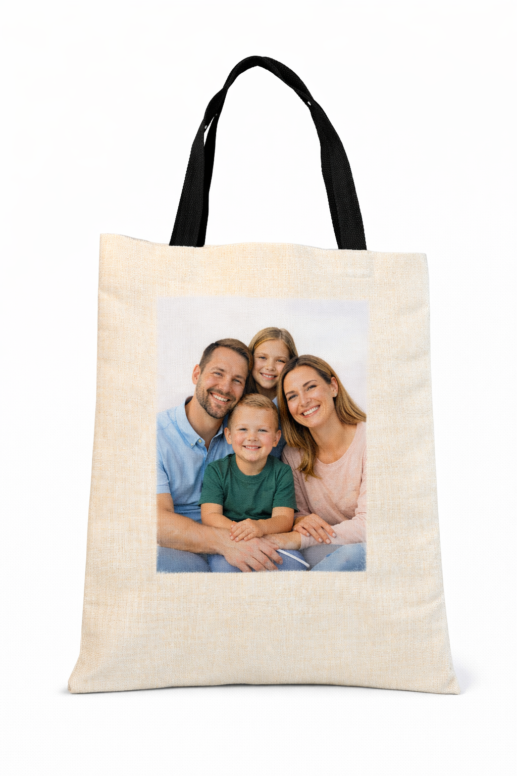 Personalised Photo Tote Bag – Custom Linen Shopping Bag (37cm x 42cm