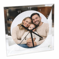 Personalised Glass Photo Desk Clock – Square 20cm